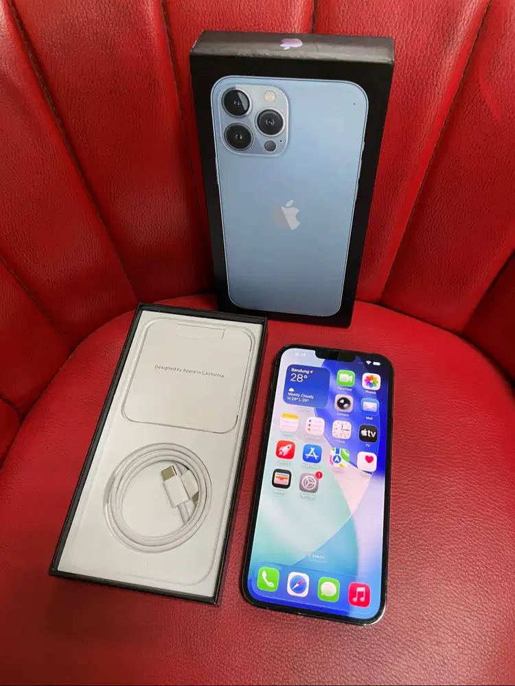 iPhone 13 Pro Max 128gb Sierra Blue Sinyal XL Aman Fullset