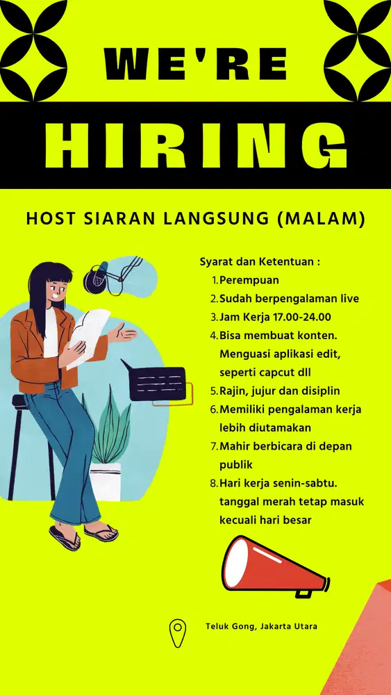 Dicari Host Live Malam