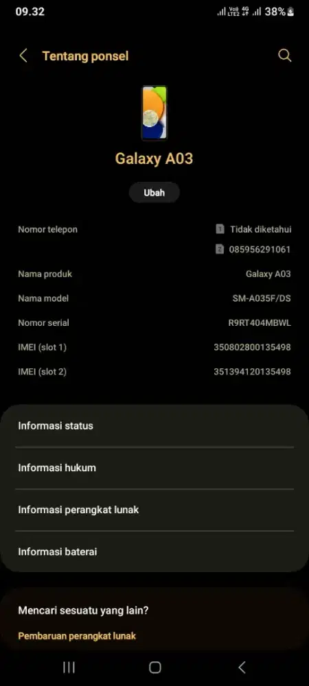 SAMSUNG A03 RAM 4/64 GB
