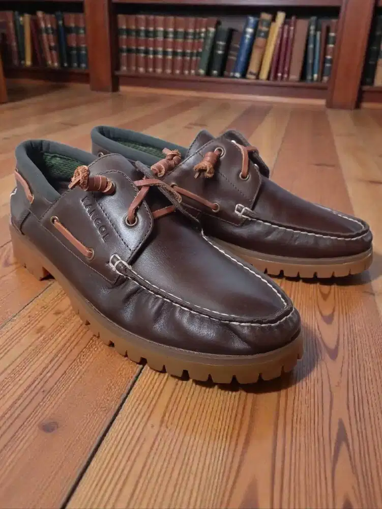Kangol 2-Eye Brown Leather Boat Shoes (Sepatu Kulit/Sepatu Boot)