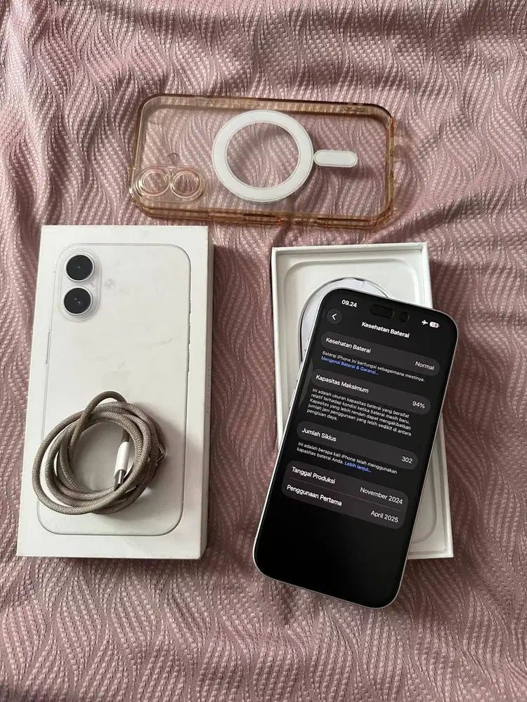 Iphone 16 128Gb IBOX PAA Putih Garansi ON Bh 94% Fullset Like New