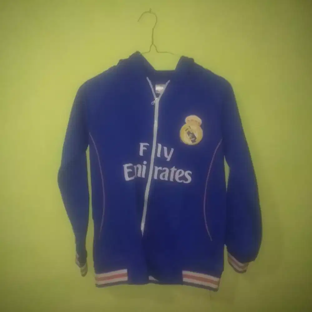 jaket zipper real madrid (kondisi bekas/preloved)