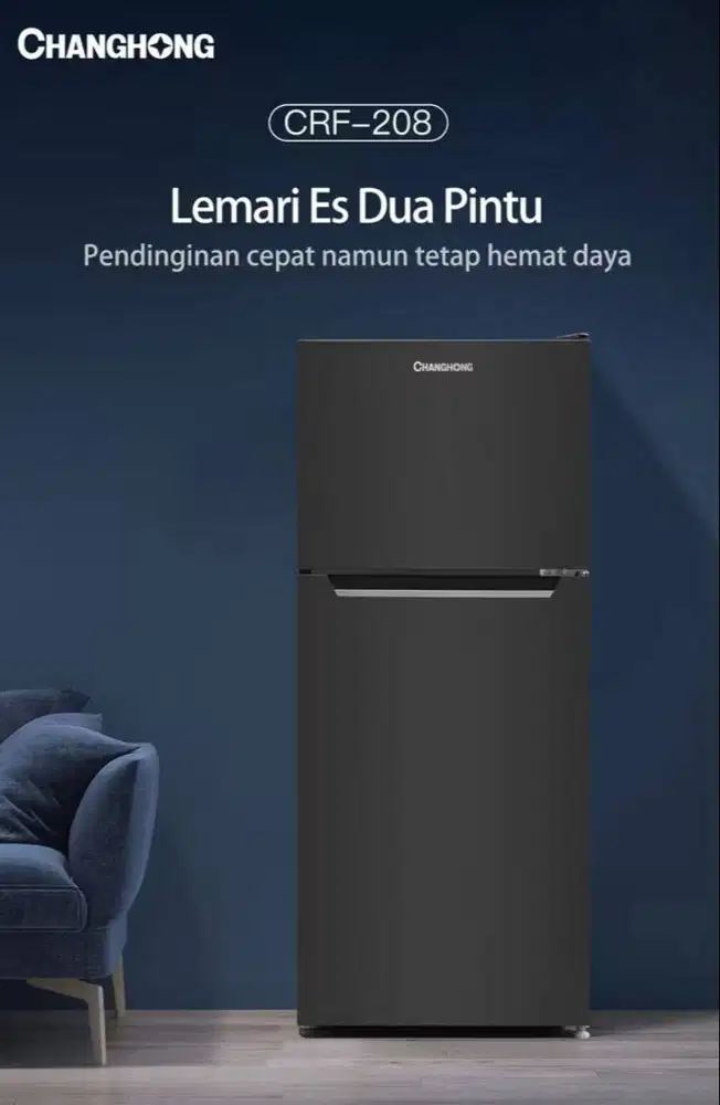 KULKAS 2 PINTU CHANGHONG CRF-208 BLACK