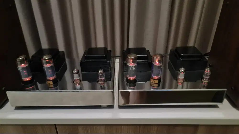 Dijual sepasang AMPLIFIER MONOBLOK Klimo Kent Kelas A, Chrome Series