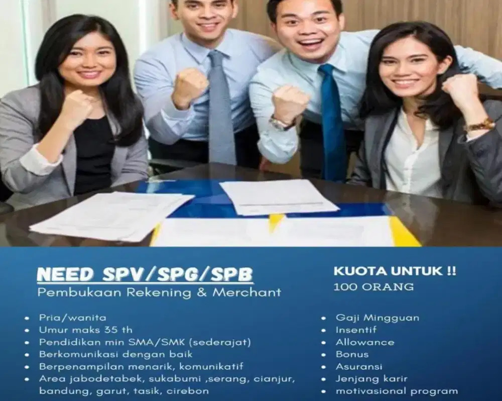 Lowongan Kerja Tenaga Pemasaran Produk Perbankan