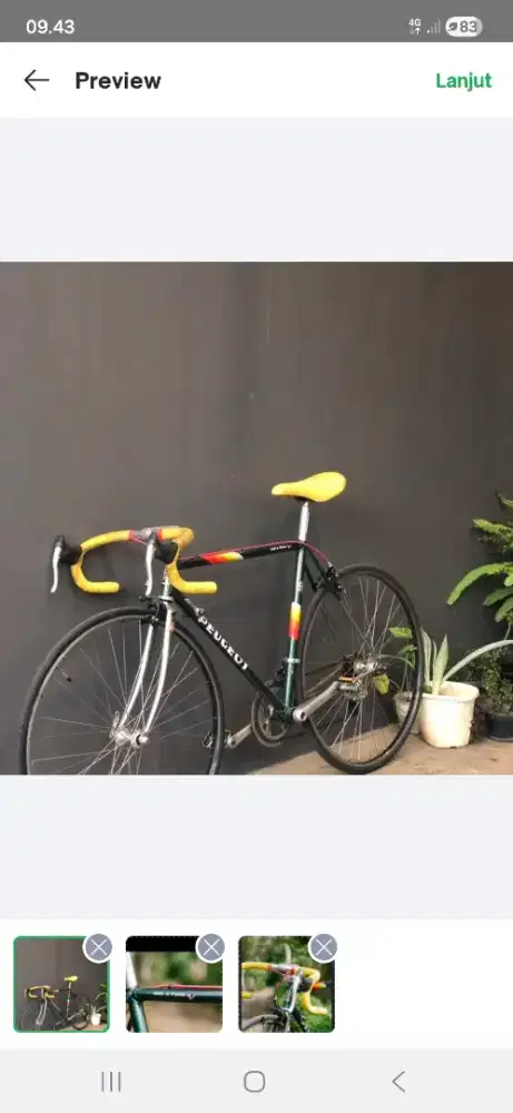 Sepeda roadbike vintage peugeot classic balap jadul 700c size 52