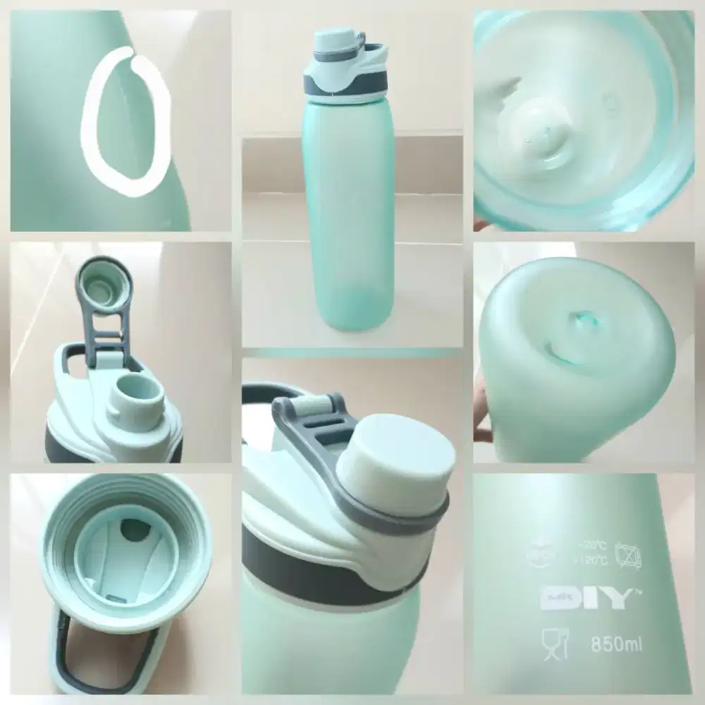 Botol minum Tumbler plastik DIY H2O 850ml, preloved