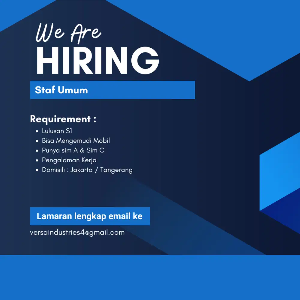 Lowongan Kerja Staff Umum