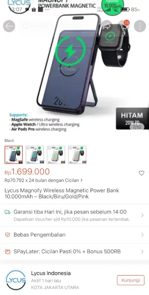 Lycus magnofy powerbank wireless