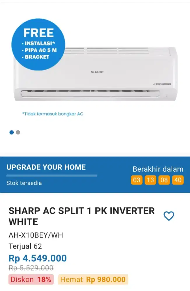 AC sharp 1 pk inverter promo spesial menuju akhir tahun, eci MBK LT 2