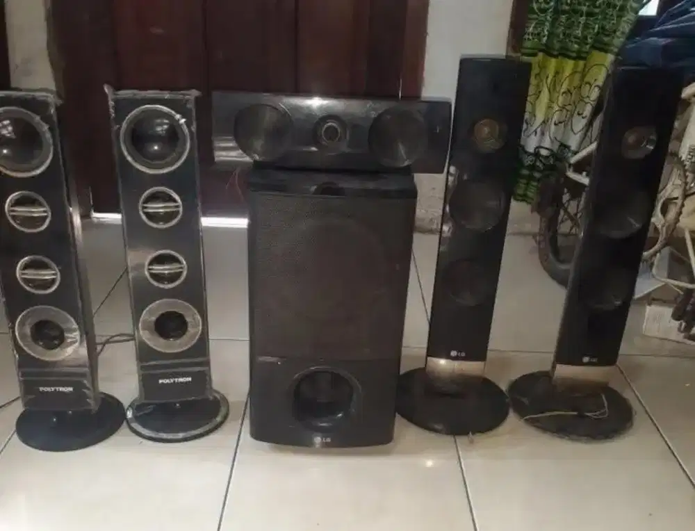 speaker pasif dan subwoofer LG plus Polytron hanya speaker