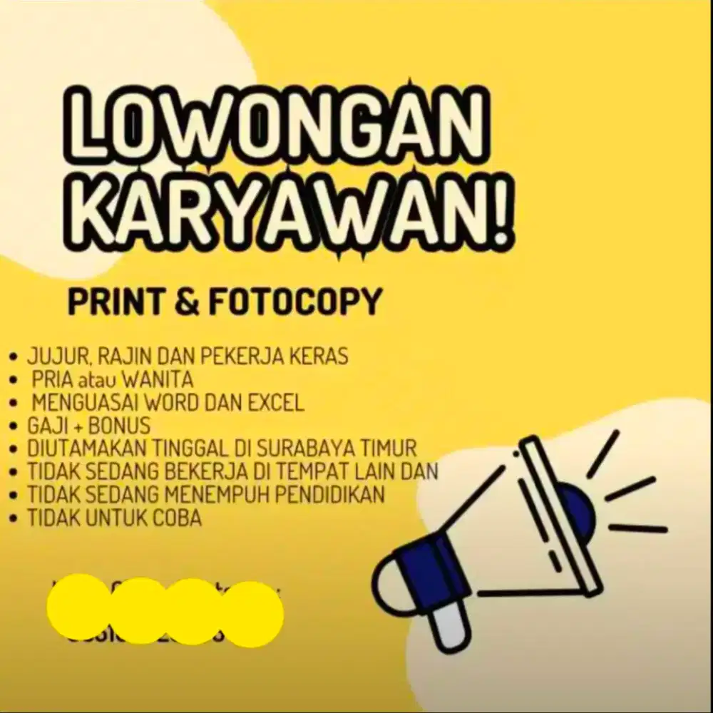 LOWONGAN PRINT DAN FOTOCOPY