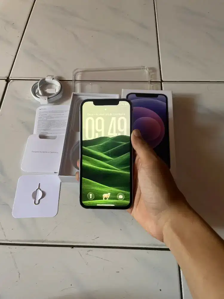 iPhone 12 Purple 128Gb All Operator, Fullset Mulus Nominus Dual Sim