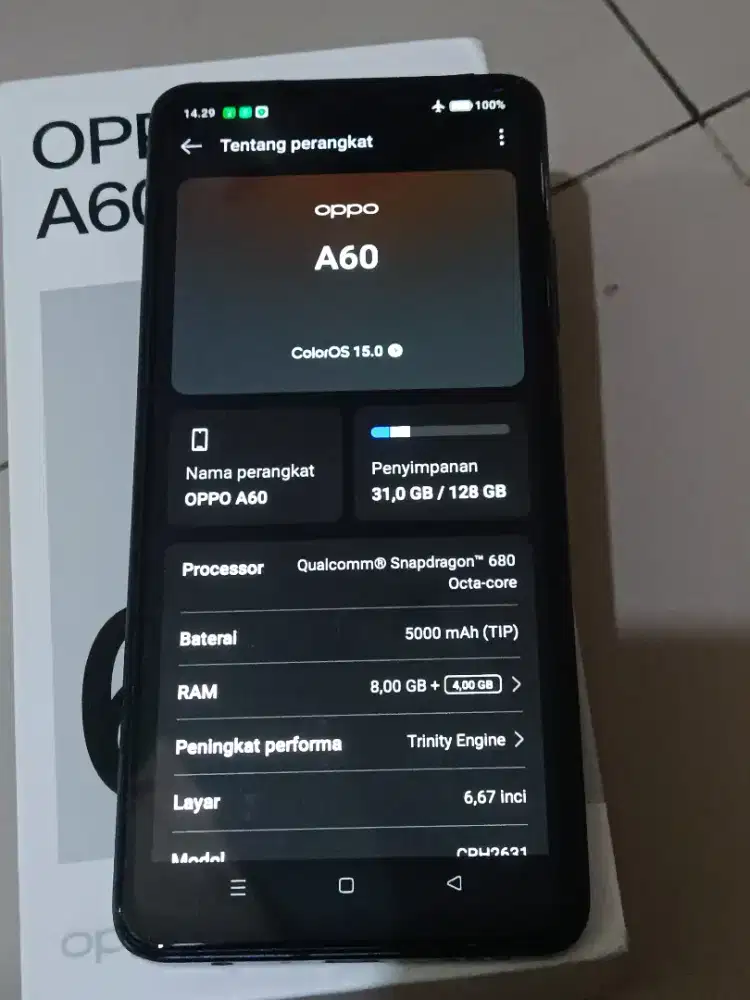 Oppo A60 Ram 8/128 normal siap pakai