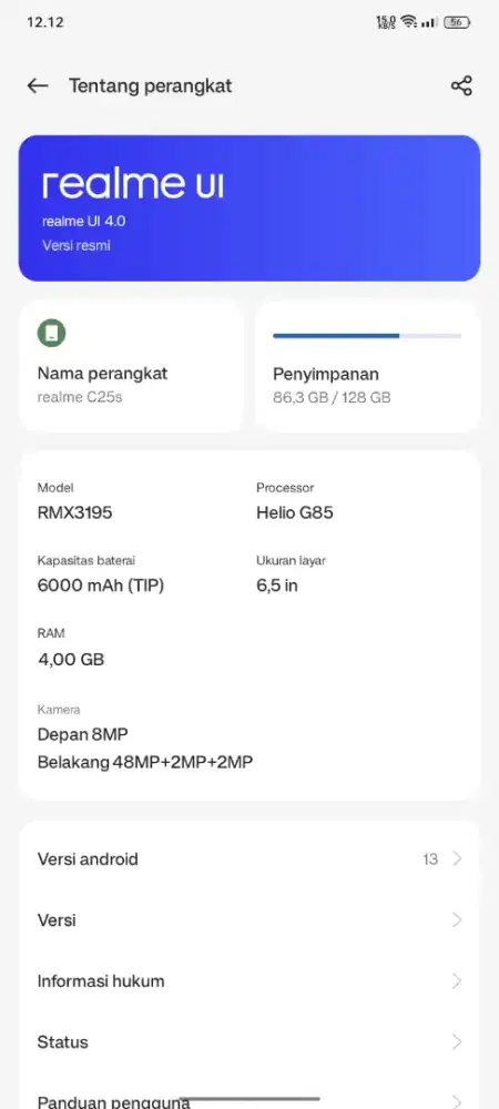REALME C25S ( 4 / 128 )