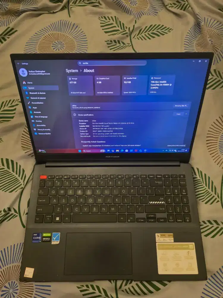 Asus Vivobook Pro 15 Oled 16/512gb i9 11900h k6502 vivo book