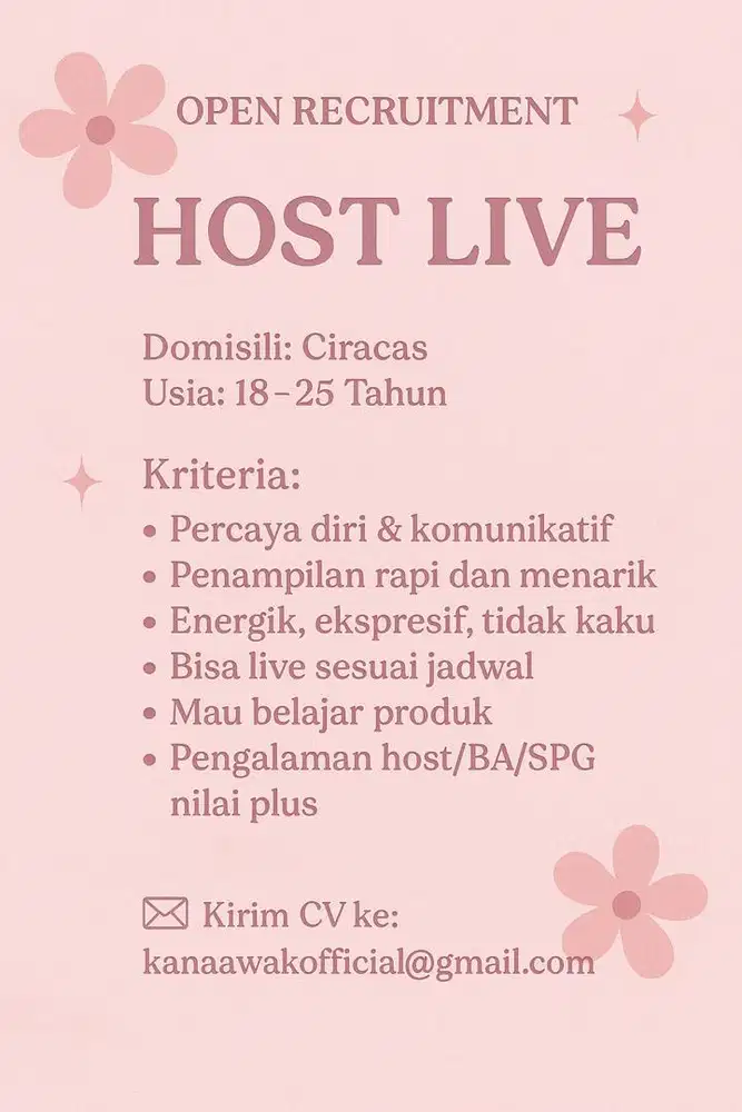 HOST LIVE WANITA UNTUK PRODUK PARFUM