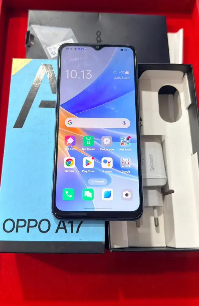 Dijual Oppo A17 Blue 4/64GB Resmi Mulus lengkap