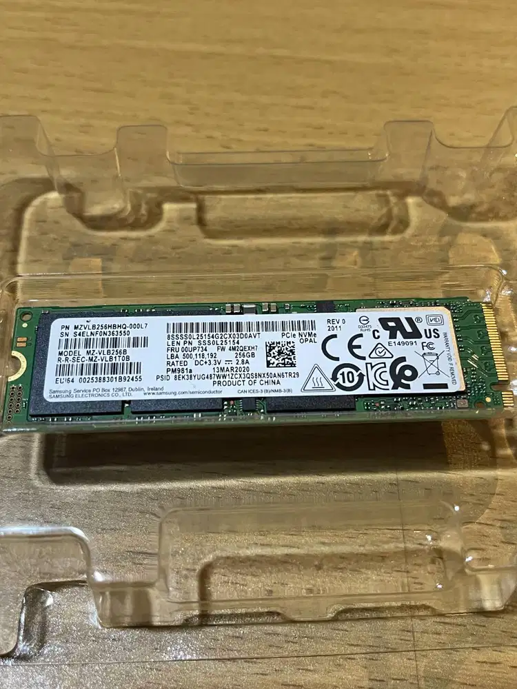 SSD PCIe NVMe Samsung 256 GB