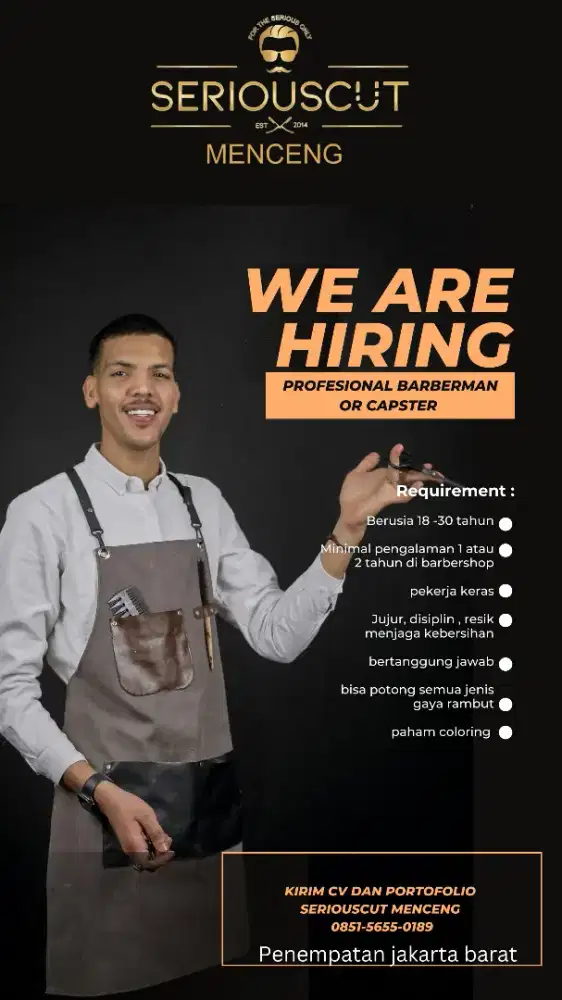 Lowongan BARBERMAN atau kapster