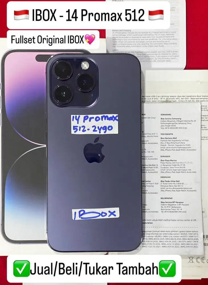 Iphone 14 Promax 512 Gb Deep Purple Resmi ibox