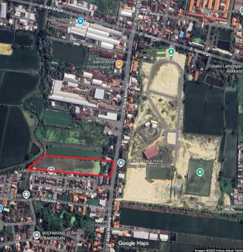 Dijual Tanah Di Jalan Sunan Drajat Lamongan sebelah Demangan Regency