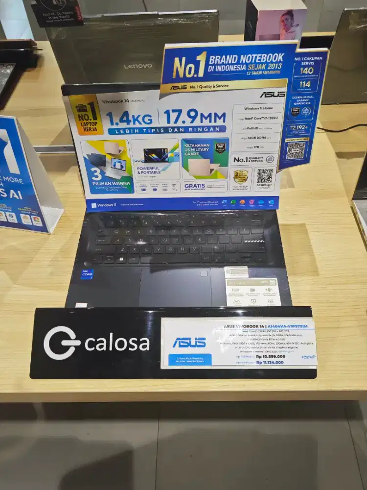 ASUS A1404VA-VIPS751M I7-1355U  Unit Baru Ready