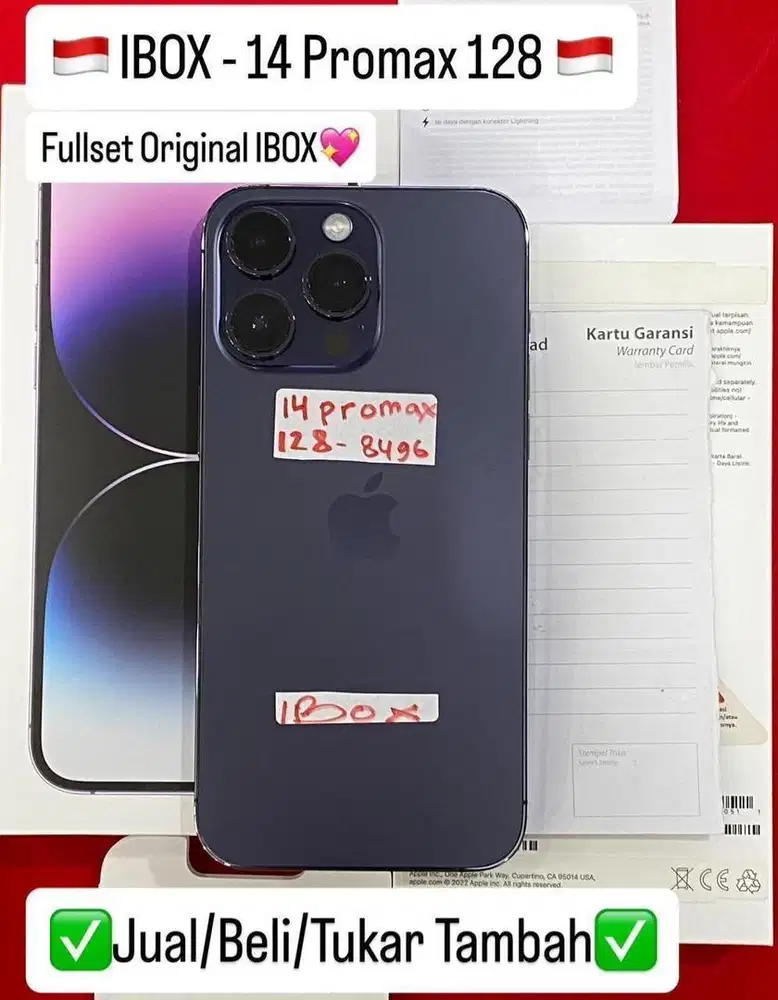 Iphone 14 Promax 128 Gb Deep Purple resmi ibox