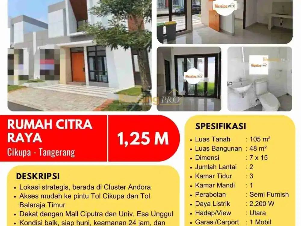 Dijual Rumah Citra Raya Cikupa Tangerang