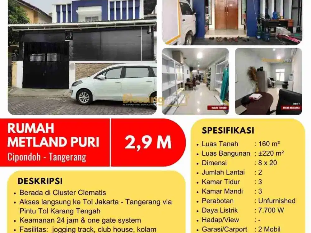 Dijual Rumah Metland puri Clematis