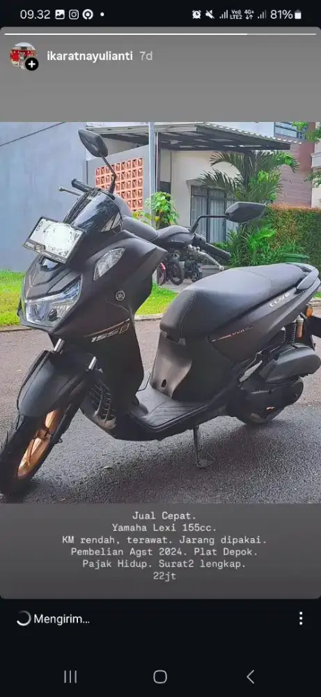 Yamaha Lexi 155cc tipe S 2024
