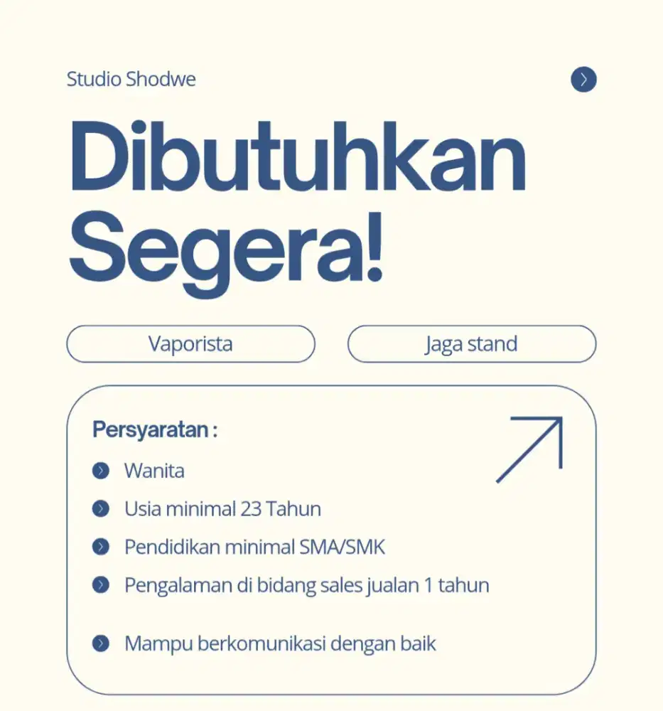 Sales wanita untuk jaga bith