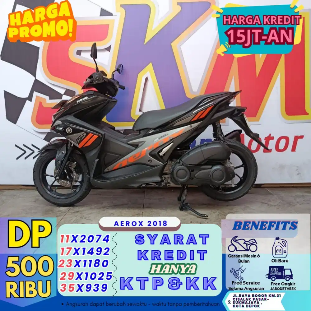 ( Aerox tahun 2018 DP:500 surat-surat lengkap cash credit