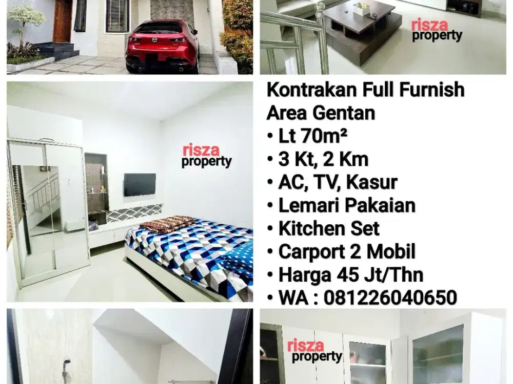 Sewa Rumah Incluse Furnish Area Cluster Gentan, Dekat Laweyan, Purwosari