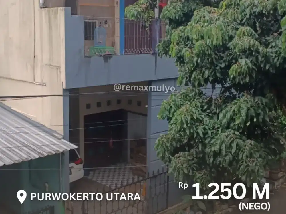Dijual Rumah 2 Lantai, Aktif untuk Usaha Area Purwokerto Utara