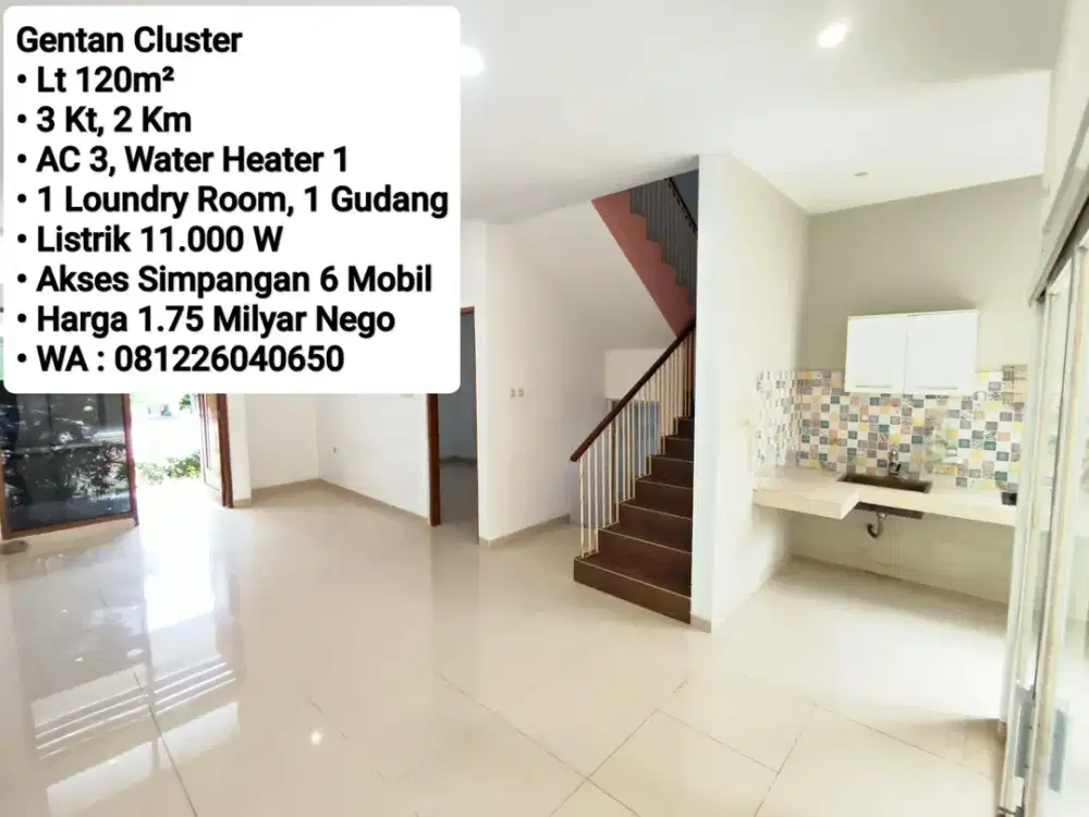 Jual Rumah Di Perum Cluster Gentan Satpam 24 Jam, Dekat Laweyan, Purwosari