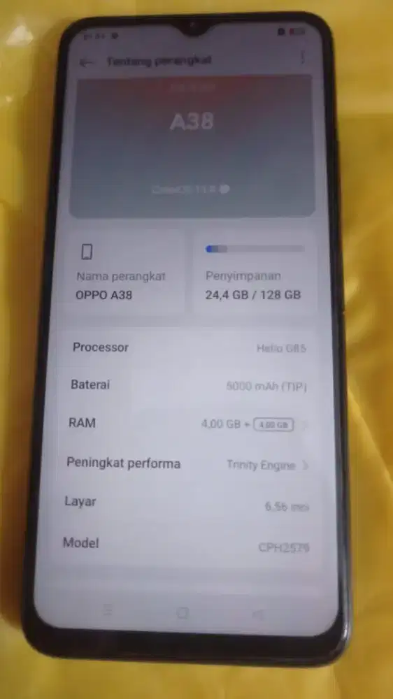 Hp oppo a38 Ram4+4/128