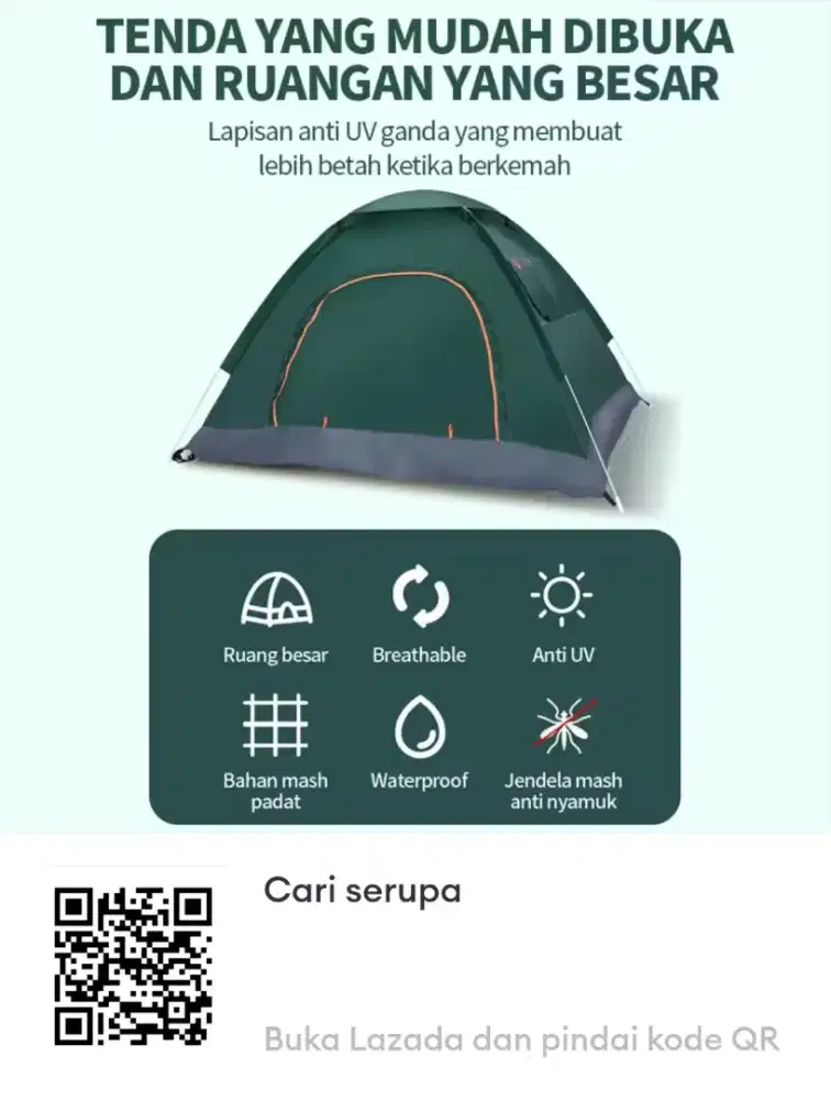 TENDA DOME KAPASITAS 3-4 ORANG