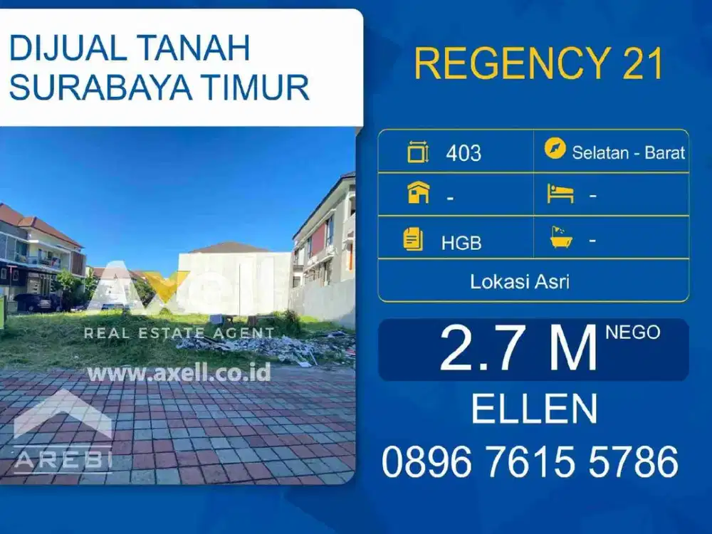 Tanah Regency 21 Dijual