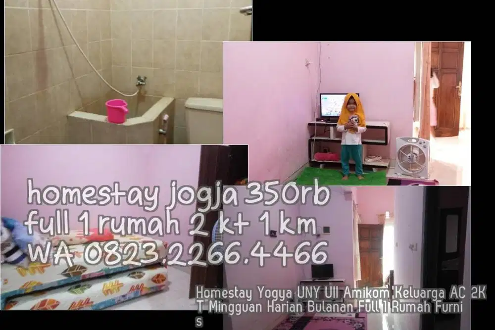 Homestay Yogya UNY UII Amikom Keluarga AC 2KT Mingguan Harian Bulanan