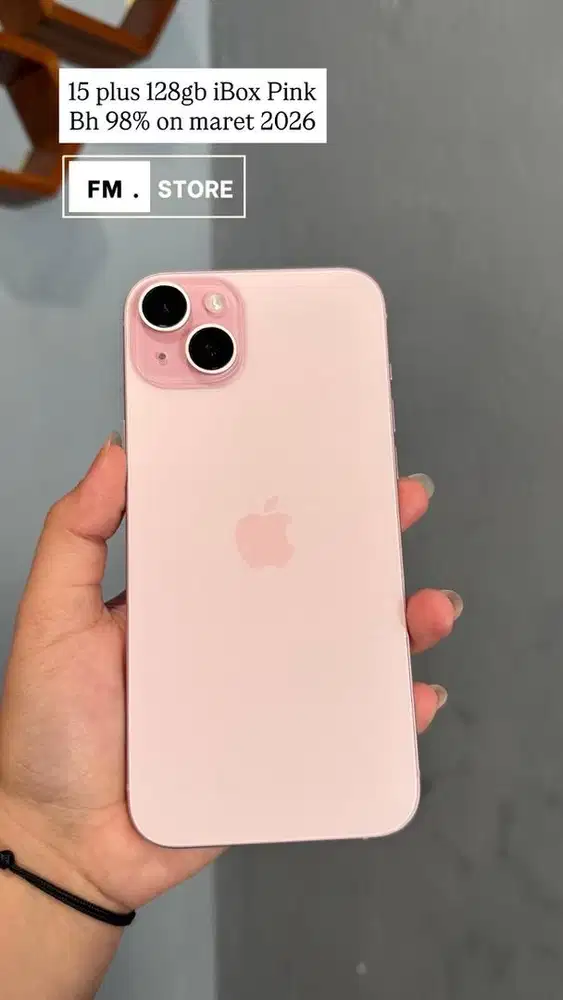 Iphone 15 plus 128gb iBox pink garansi on 2026. Tukar tambah bsa