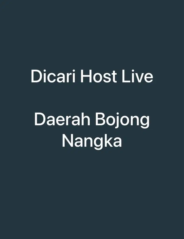 lowongan host live