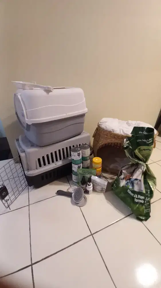 Borongan makanan kucing dan kandang