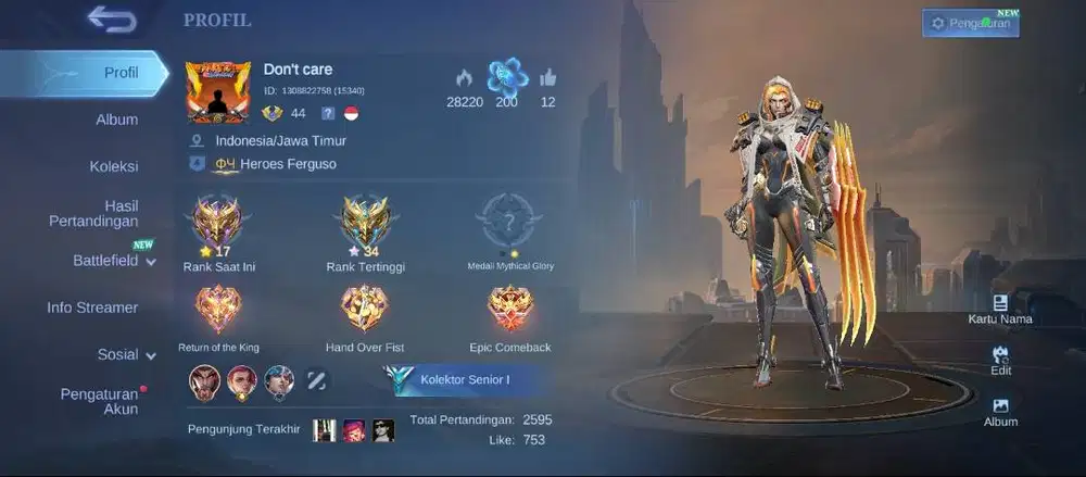 Jual akun Mobile Legends