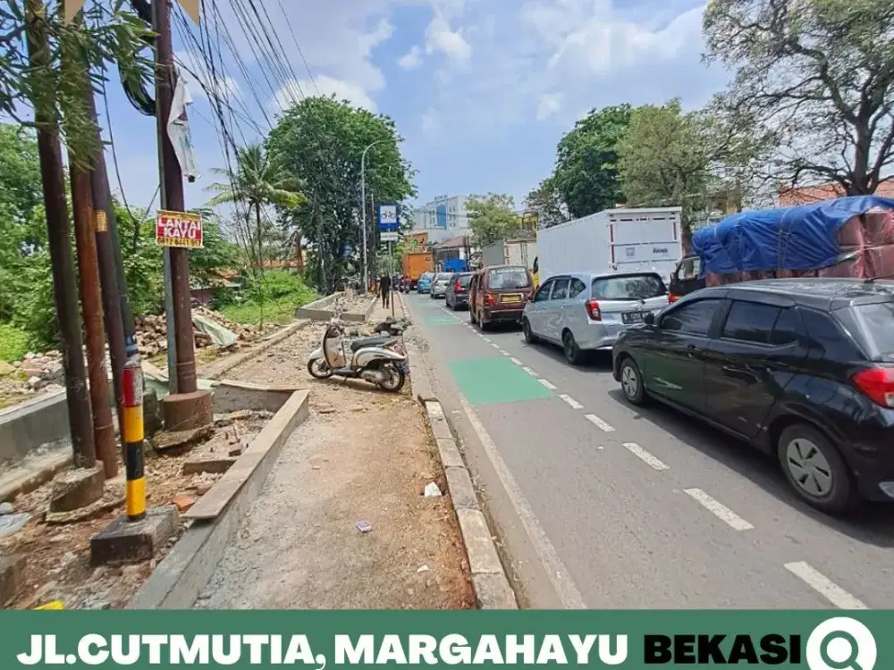 Tanah dijual Murah, Siap Bangun Nempel Jalan Raya Cut Mutia, Margahayu, Bekasi Timur