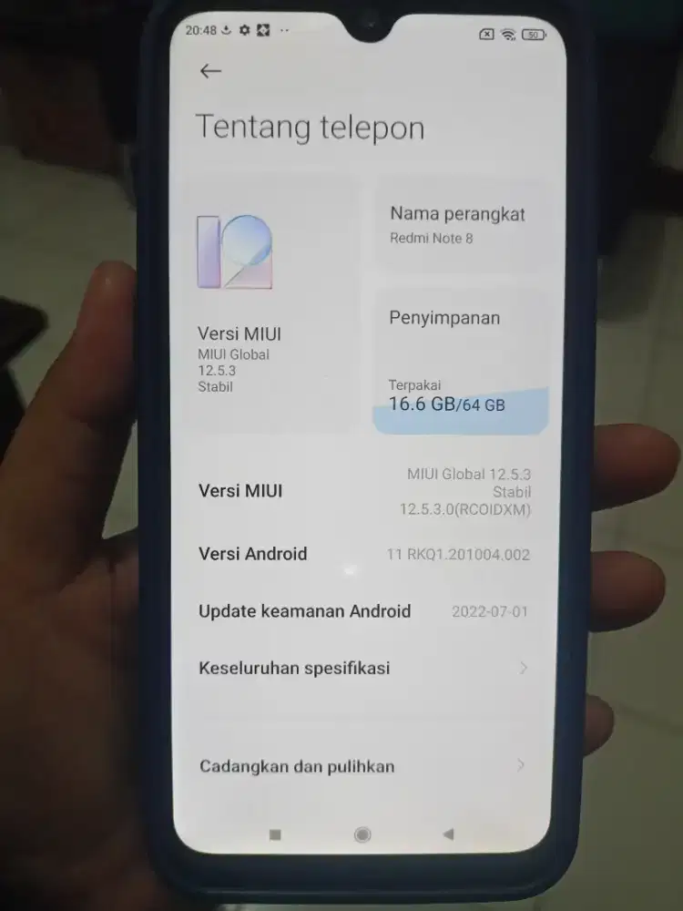 HP Redmi Note 8, 4/64.  Nego Tipis-Tipis