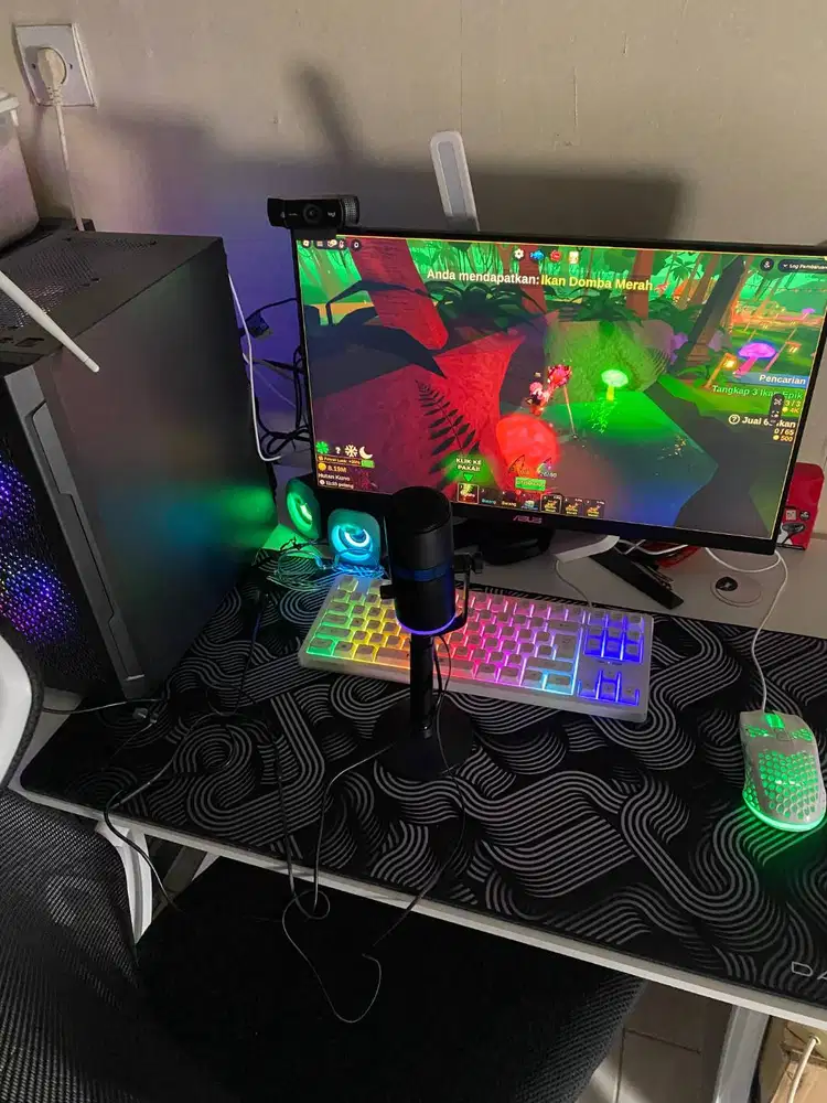 PC SPEK GAMING + MEJA KURS SUPPORT GAME BERAT DAH LENGKAP TINGGAL MAIN