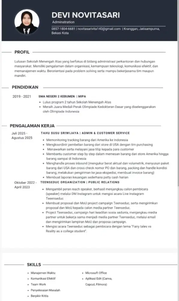 Ready to Work as Public Relations, Personal Assistant, Administration