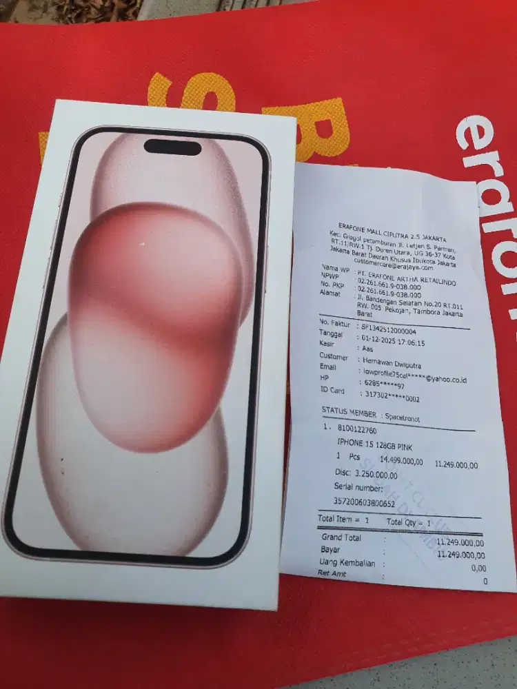 Iphone 15 128pink garansi ibox 1 tahun new segel