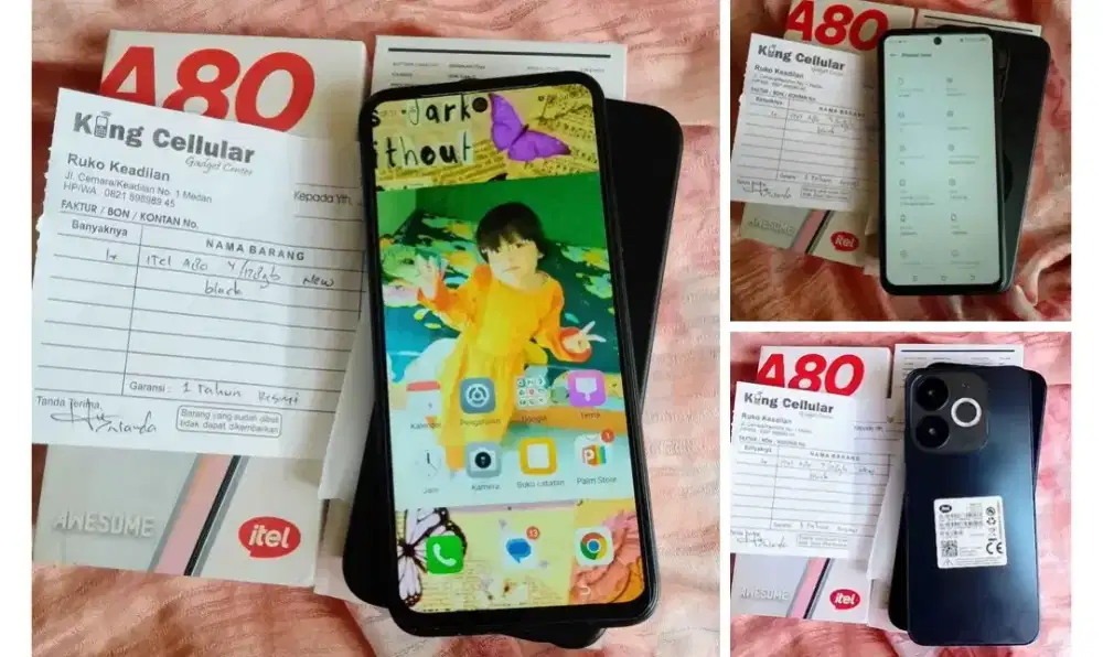 iteL A80 4G Ram 4+4/128 gb Fullset ORI masih ada Bon Garansi pembelian